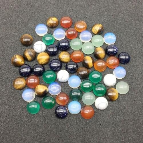 Wholesale Stone Beads Cabochons 8 mm Round Smooth Mixed Colors DIY Jewelry Making Rings Earrings Necklaces