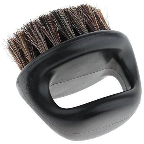 Hairdresser Dust Brush Anti Static Boar Bristle Ring Beard Comb Salon Hair Sweep Brushes Shaving Facial Mens Mustache Brush