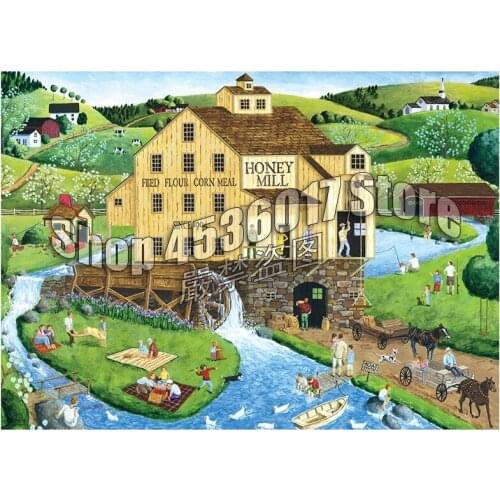 Full 5D DIY Diamond Painting Honey Mill Houses canvas Embroidery Cross Stitch Needlework Diamond Mosaic Paintings Decor Gift
