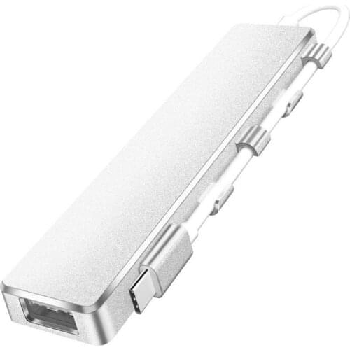 Portable USB Hub 4-Port Type-C Female Interface USB 3.0 Data Hub, Suitable for Windows/Mac Operating System