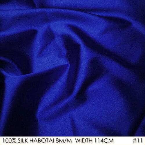 SILK HABOTAI 114cm width 8momme/100% Pure Mulberry Silk Lining Sewing Material Batik Painting Patchwork Fabric Royal Blue NO 11