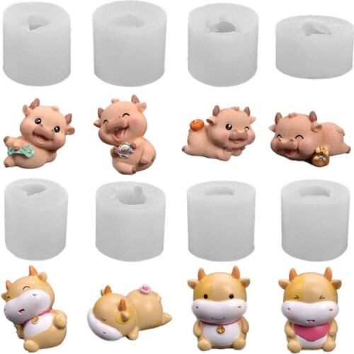 Baby Cattle Soap Crayon Mold Fondant Chocolate Cake Decorating Silicone Mould