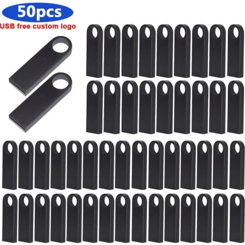 50pcs/lot Waterproof metal pendrive 32GB 16GB 8GB 4gb High Speed Usb Flash Drive 64gb 128gb Usb Memory Disk Custom Logo