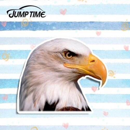 Jump Time 13cm x 10.8cm Funny Eagle Head Car Stickers and Decals Waterproof Vinyl Car Wrap Bumper Window RV Animal Sticker