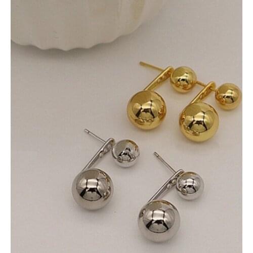 VSnow Street Style Metallic Round Beads Dangle Earring for Women Femme Gold Silver Color Geometrical Earring Jewelry Pendientes