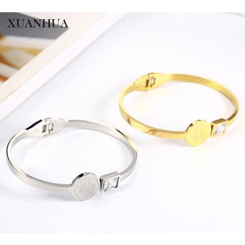 XUANHUA Religion Cuff Bracelets Bangles Stainless Steel Jewelry Accessories Woman Vogue 2019 Fashion Bangle Mass Effect