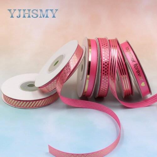 YJHSMY I-19305-723,10yards 10mm geometric Hot stamping Ribbons,bow cap accessories and decorations,DIY handmade materials