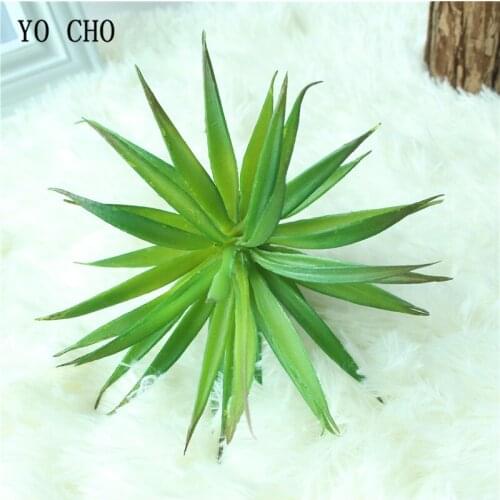 YO CHO 1PC Artificial Succulents Plant Green Leaf For Garden Home Bar Decoration DIY Fake Big Flag Leaf Plants Hotel Decor