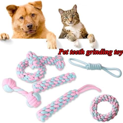1PC Teeth Cleaning Pet Toy Accessories Creative Dog Cat Toys Cotton Blue Pink Multiple Shapes Dog Supplies Design Rope Hot Sold