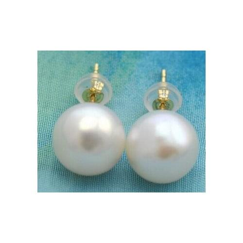 10mm round white FW pearl earring stud>Lovely Fine Nobility Ladys Womens Earrings