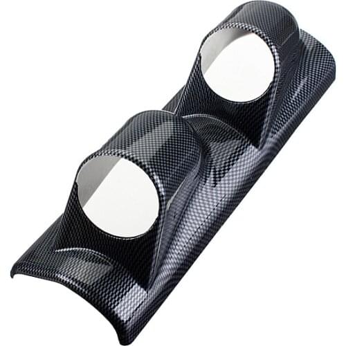 2"(52mm) Carbon Look Dual Hole A Pillar Gauge Pod Holder Left Hand Drive