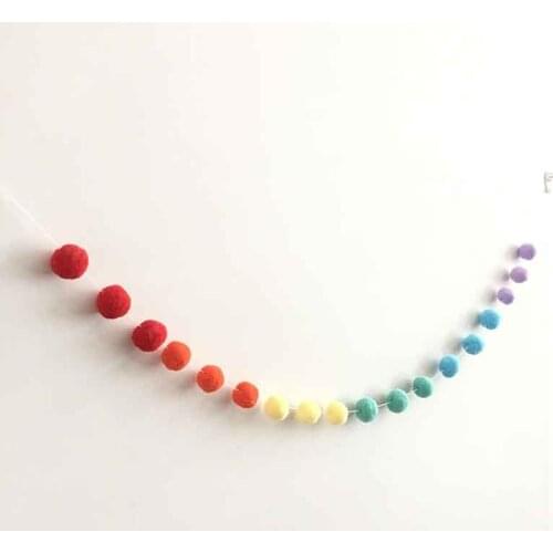 2M 30 Balls Nordic Series Hair Ball Decoration Pendant Pom Wool Felt Ball Garland Pom For Kids Room DIY Home Party Decoration