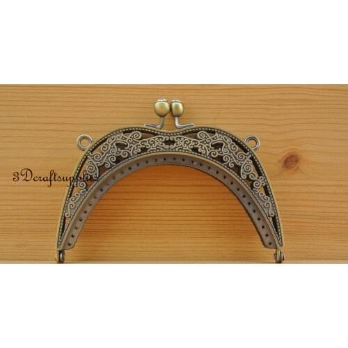 4 1/2 inch x 2 1/2 inch anti bronze brush Apple shape Alloying purse frame Y69