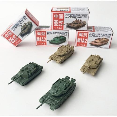 4PCS/Set 4D Sand Table Plastic Tanks Chinese 99A parade tank USA M1A2 Tan'k 1:144 Scale Finished Model Toy