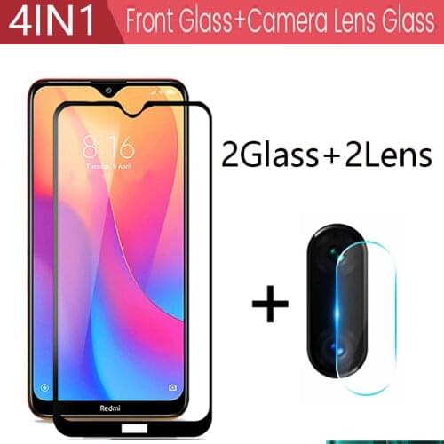 4-in-1 Camera + Tempered Glass For Xiaomi Redmi 8A Pro Screen Protector Glass On Redmi 8 8A protective Glass