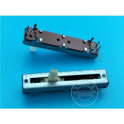 6pcs 45MM straight slide fader single potentiometer A50K / 1-channel 50KA fader white handle 10MMC