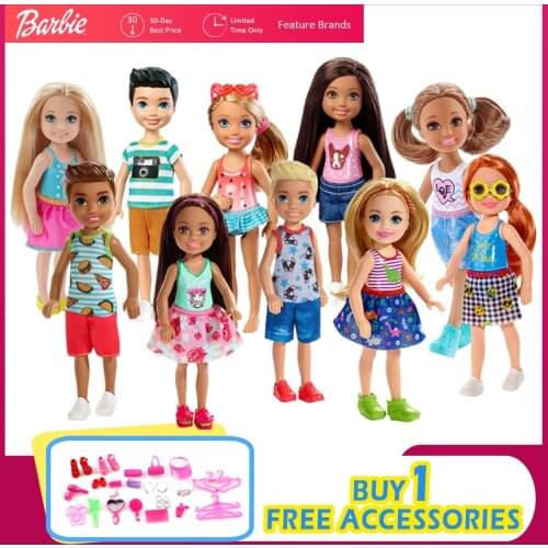 Barbie Mini Dolls Toys Chelsea Series Pocket Girls Collection Pretend Brinquedo Funny Accessories Free Cute Mermaid Birthday