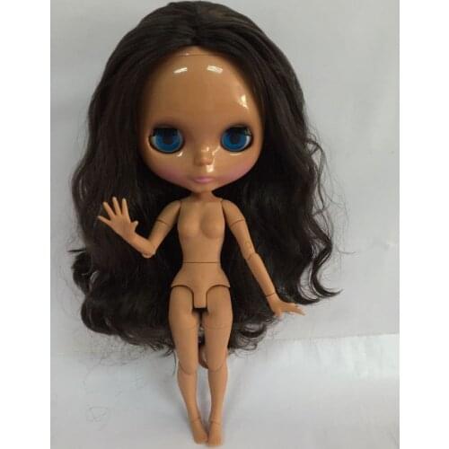 Free shipping cost Nude Blyth Doll, joint body doll ,black doll Suitable For DIY Change BJD Toy For Girls