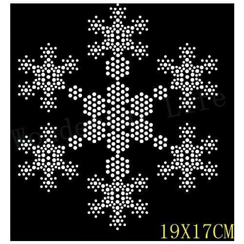 Free shipping snowflake design hotfix Rhinestone Iron On Heat Transfer Hot Fix Bling
