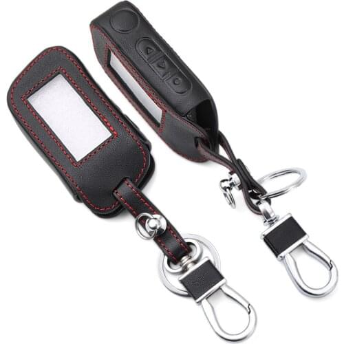 A93 Leather Key Case For Starline A63 A39 A36 A66 A96 2-Way Car Alarm LCD Remote Control Transmitter Leather Gel Keychain Cover
