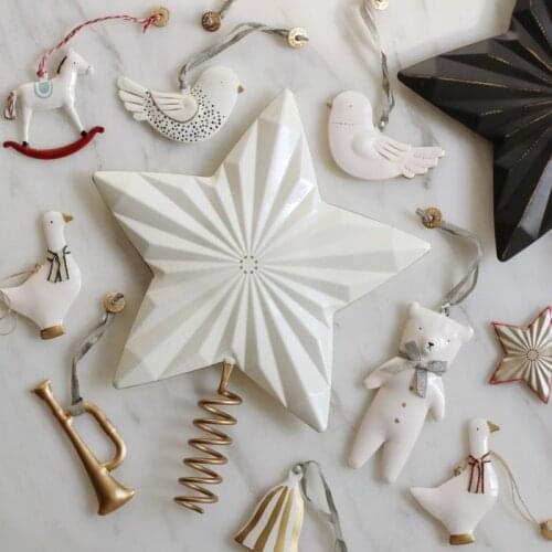 Export Christmas tree top star / tin tree top three-dimensional five pointed star / festival decoration