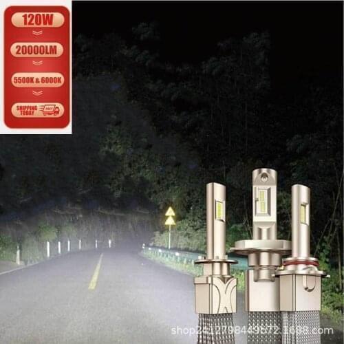 H7 H1 Ampoules 20000LM CSP bead Chip Car LED Headlight Kit H4 H11 9005 9006 H1 Error Free Voiture Auto Headlamps W/ copper tapes