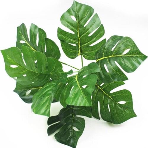 Fake Plants Large Artificial Palm Tree Branch Plastic Tropical Monstera False Turtle Leaf For Home Garden Room Decor Supplies