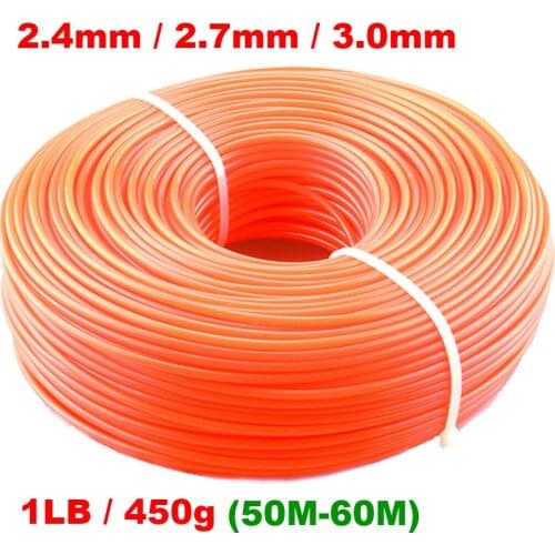 2.4mm/2.7mm/3mm 450g Grass Trimmer Line Strimmer Brushcutter Trimmer Nylon Rope Cord Line Long Round/Square Roll Grass Rope Line