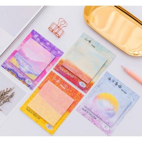 Cute Kawaii Painting Creative Memo Pad Sticky Notes Memo Notebook Stationery Note Paper Stickers Office School Supplies