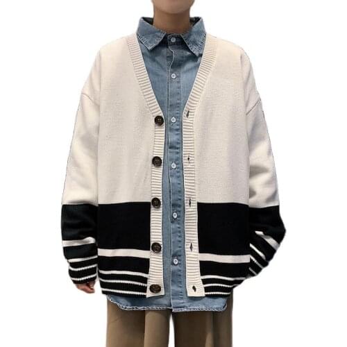 Cardigan Striped Pullover Sweater For Men And Japan, All-match Sweaters, Autumn/winter 2021 Casual Mens Thin Knitwear Trend