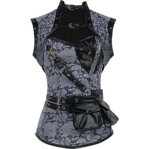 New Steel Bone Waist Control Slimming Steampunk Corset Corselet Top Women Gothic Overbust Bustiers & Corsets For Waist Trainer