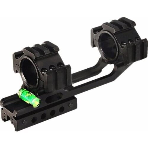 Hunting 1 Inch 30mm Diameter 11mm 3/8" Dovetail 20mm Picatinny Weaver Riflescope Rings Mount with Bubble Level Extra Rail