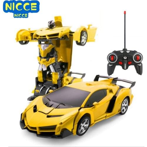 RC Car Transformation Robots Sports Vehicle Model Robots Toys Cool Deformation Car Kids Toys Gifts For Boys mini rc car