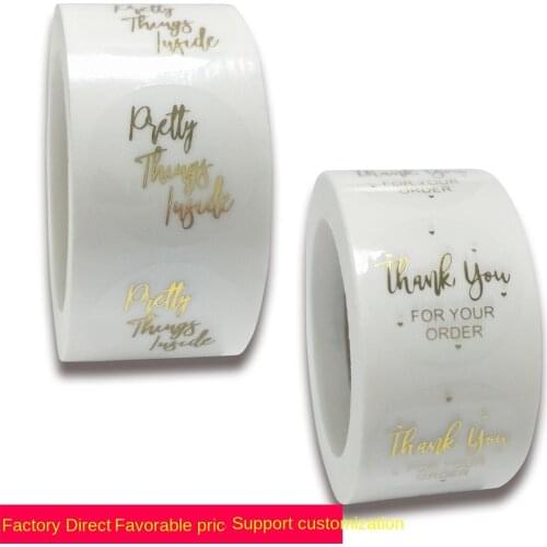 Roll up self-adhesive transparent dragon stamping thank you sticker label seal paste gift baking packaging