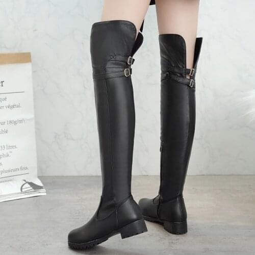 Big Size 9 10 11-17 thigh high boots knee high boots over the knee boots women ladies boots shoes woman winter boots women Belt