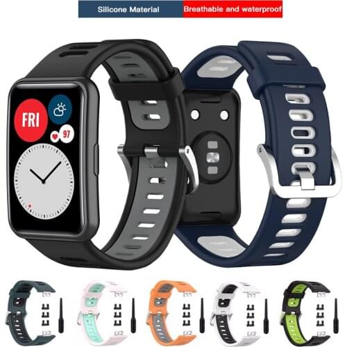 Silicone Sport Colorful Wrist Strap For Huawei Watch Fit Replacement Wristband For Huawei FIT Watch Band Smart Bracelet Correa