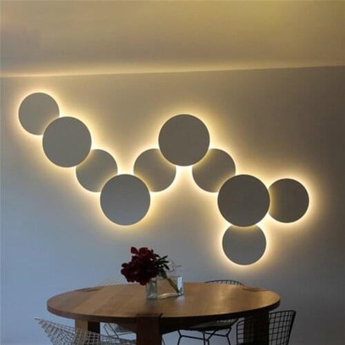 Modern Indoor LED Wall Lamp Round/Square Aluminum AC85-265V Living Room Decoration Wall Light Home Lighting Loft Stair Light