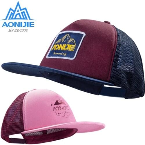 AONIJIE E4605 Sports Adjustable Breathable Flat Eaves Sun Visor Snapback Cap Trucker Hat Mesh Back For Running Hiking Baseball