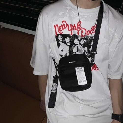 Casual Mens Small Shoulder Bag Street Trend Small Storage Travel Phone Pouch Men Women Nylon Flap Messenger Cross Body Bag