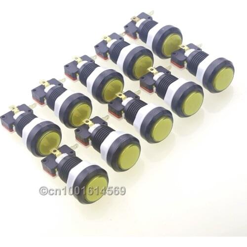 Reyann 10 x 30mm 5V LED Illuminated Buttons With Micro Switch For Raspberry PI 1 2 3 Retropie 3B Project & PC Games Controller