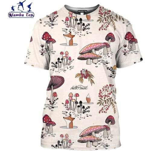 Mamba Top 3D Print Mushroom T Shirt Man Camping Harajuku O Neck Wild Fungi Women Tees Beach Men Tshirt Fitness Unisex Clothing