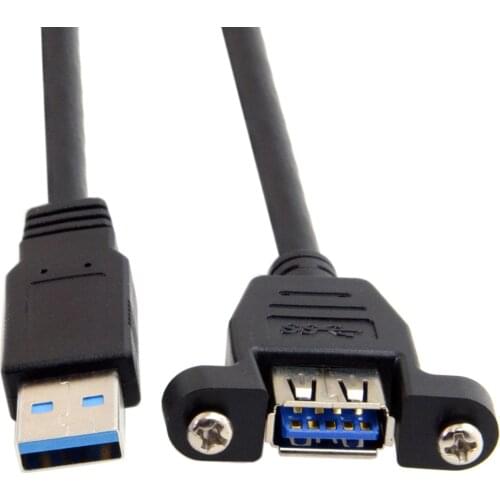 Cablecc CY 80cm USB 3.0 A Type Male to Female Extension Cable with Panel Mount screws