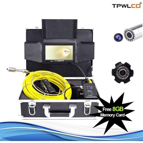 Portable 4500mAh Capacity 8GB Card DVR IP68 Industrial Drain Sewer Pipe Inspection Video Camera Endoscope Free Shipping