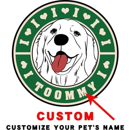 Golden Retriever custom name of pet Washable Ironing stickers Badges Printed Ironing For Clothing Vinyl Sticker For Clothes