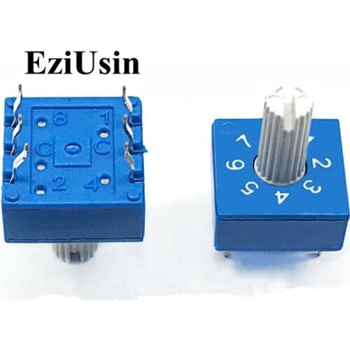 0-7 8 Rotary Coding Knob Switch DIP Switch 6pins 8421C 7mm Shank 3:3 PCB l Switching