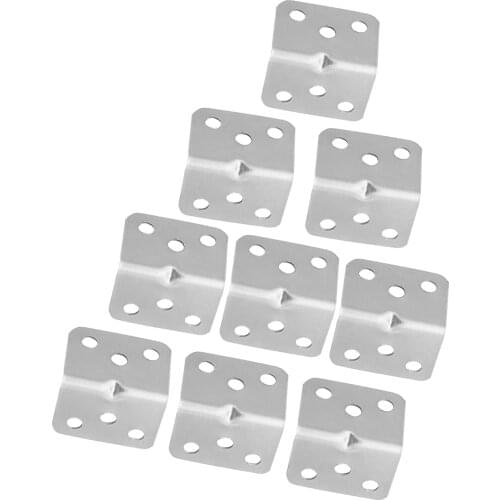 10Pcs Stainless Steel Corner Bracket Connectors 90 Degree Corner Stand Right Angle Support Furniture Protector Hardware