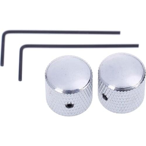 2019 Metal Dome Tone Tunning Knob With Hexagon Screws Lock Volume Control Buttons For Electric Guitar Bass Cap