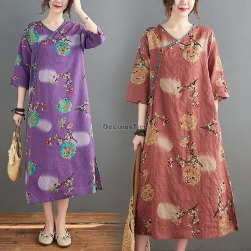 2021 ladies novelty improved cheongsam daily chinese qipao dress flower print dress elegant party dance costume cheongsam dress