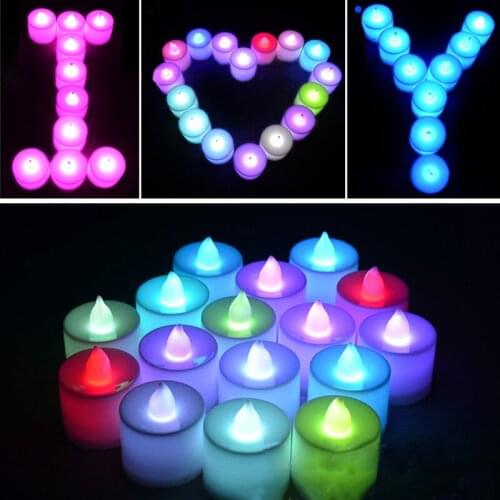 24pcs/box led candles colorful mini candle confession engagement birthday cake atmosphere decoration electronic candle supplies
