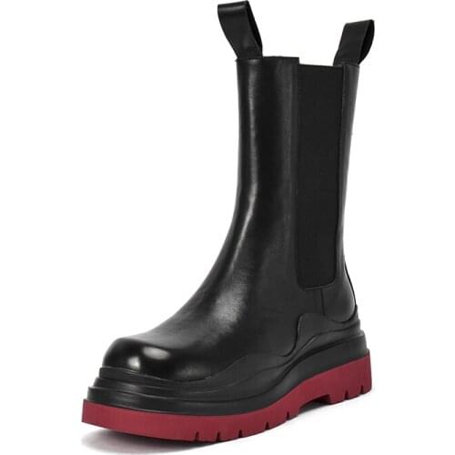 Kmeioo fashion Women Genuine Leather Shoes For Winter Boots Shoes Woman Casual Spring thick heel Botas Mujer Female Boots